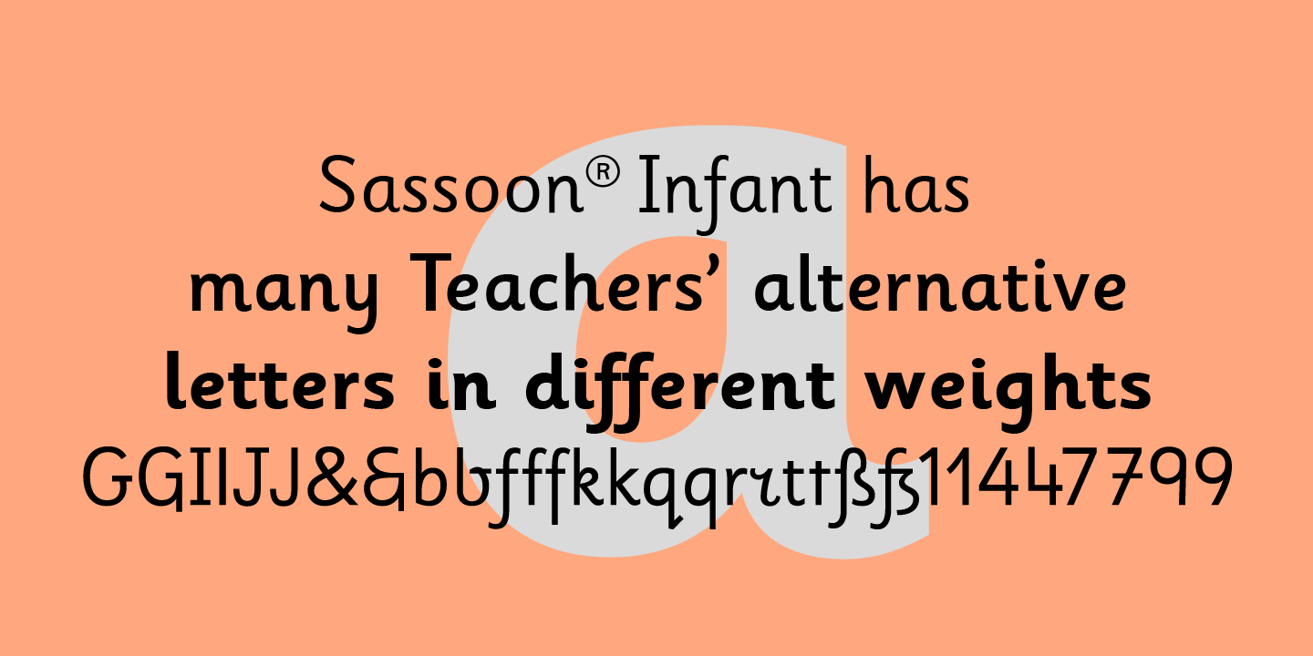 Ejemplo de fuente Sassoon Infant Infant Medium